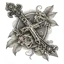 bible verse joshua 1:9 Christian Cross tattoo design idea