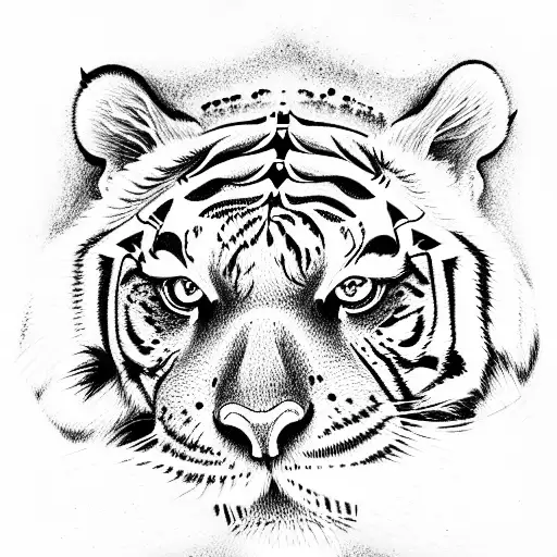 tiger and sign freemason tattoo design idea