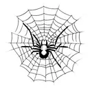A spider weaving a cobweb inside a shoe tattoo design idea