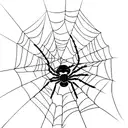 A spider weaving a cobweb inside a shoe tattoo design idea