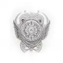 writing blessed tattoo design idea