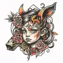 complicated child tattoo design idea