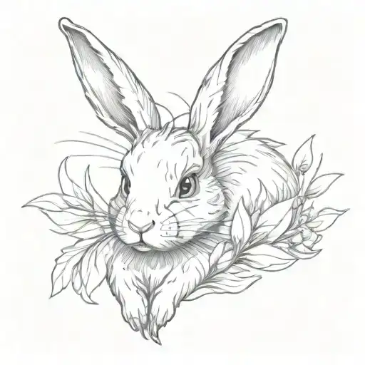 cute bunny tattoo design idea