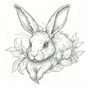 cute bunny tattoo design idea