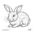 cute bunny tattoo design idea