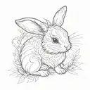 cute bunny tattoo design idea