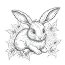 cute bunny tattoo design idea