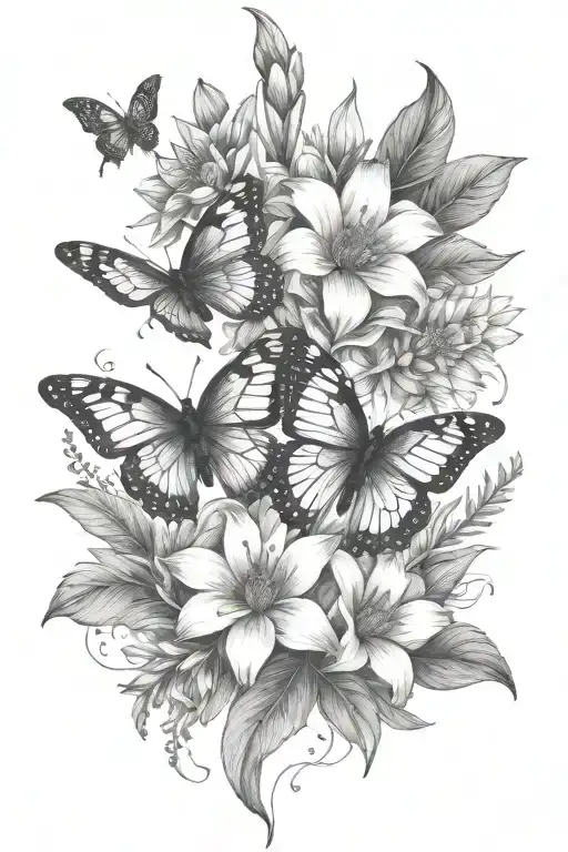 Bluebonnets waterlillies sunflowers Daisies butterfly hummingbird bird tattoo design idea
