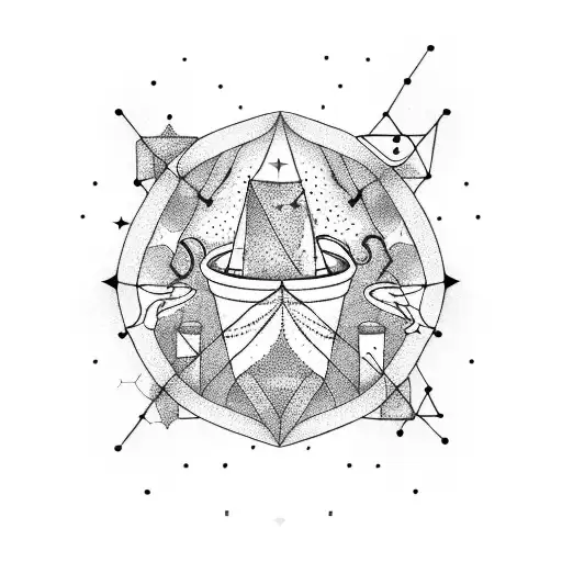 A constellation of stars forming a coffee mug tattoo design idea