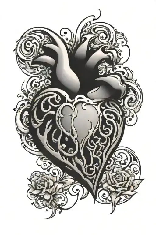 stoned heart  tattoo design idea