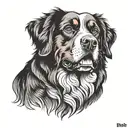 bernese mountain dog male tatoo b/w tattoo design idea