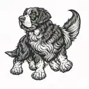bernese mountain dog male tatoo b/w tattoo design idea