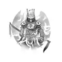 abused at child lone warrior transform myself never give up attitue tattoo design idea