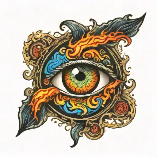 Lateralus eye color flaming  tattoo design idea