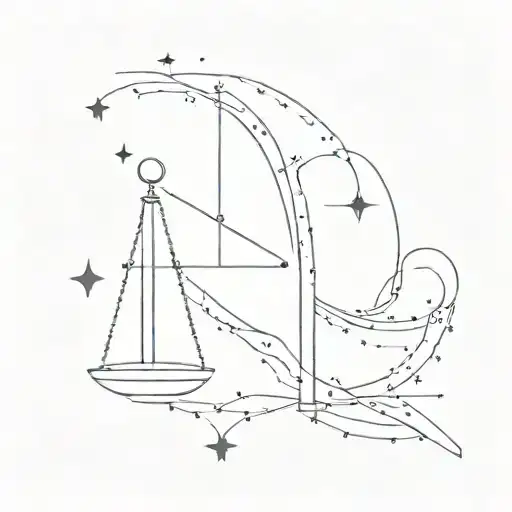 Libra constellation constellation without its symbol with stars tattoo design idea