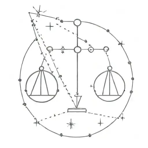 Libra constellation constellation without its symbol with stars tattoo design idea