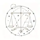 Libra constellation constellation without its symbol with stars tattoo design idea