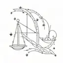 Libra constellation constellation without its symbol with stars tattoo design idea