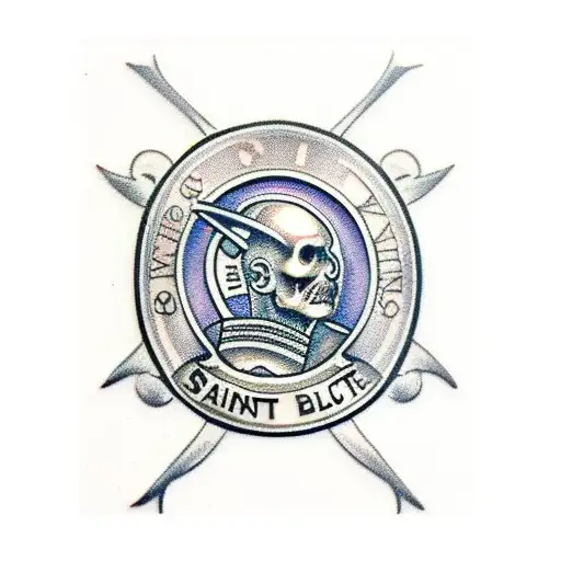 saint benedict medal tattoo design idea