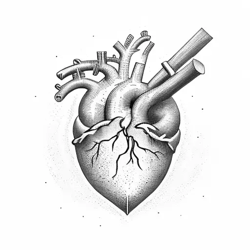 shovel pouring dirt on heart tattoo design idea