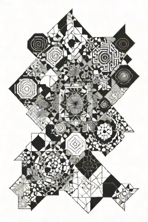 fractal squares circles tattoo design idea