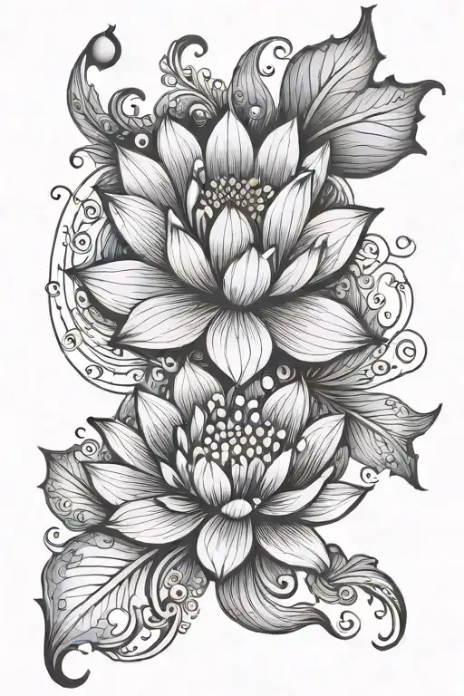 Semicolon made of lotus tattoo design idea
