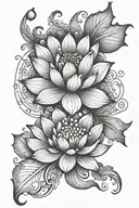 Semicolon made of lotus tattoo design idea
