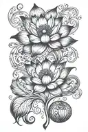 Semicolon made of lotus tattoo design idea