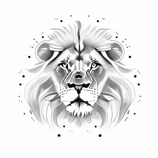 lion with eyeglasses tattoo design idea