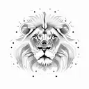 lion with eyeglasses tattoo design idea