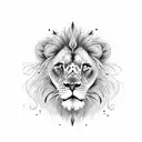 lion with eyeglasses tattoo design idea