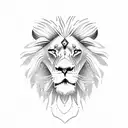 lion with eyeglasses tattoo design idea