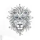 lion with eyeglasses tattoo design idea