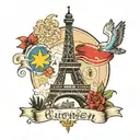 European travel themed tattoo tattoo design idea
