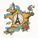European travel themed tattoo tattoo design idea