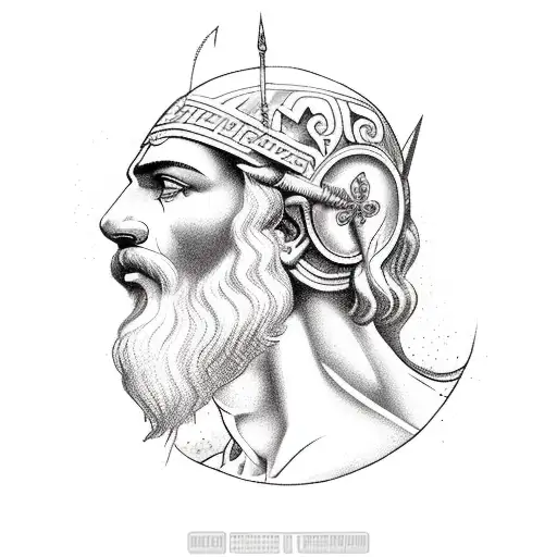 Realism Greek God And Spartan Tattoo Idea - BlackInk AI