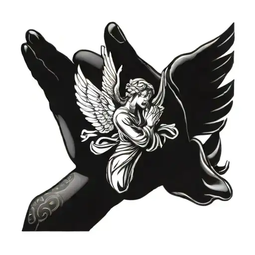 angel praying hand tattoo tattoo design idea