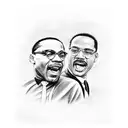 Malcolm x and Martin Luther king jr sitting down laughing smoking weed tattoo design idea