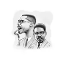 Malcolm x and Martin Luther king jr sitting down laughing smoking weed tattoo design idea