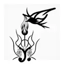candle with bird burning and feminine tattoo design idea