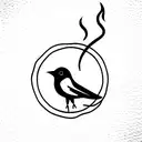 candle with bird burning and feminine tattoo design idea