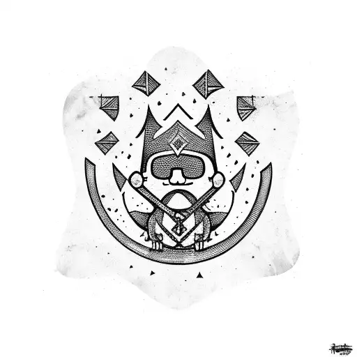 moda com guitarra e tema da série Gravity Falls tattoo design idea