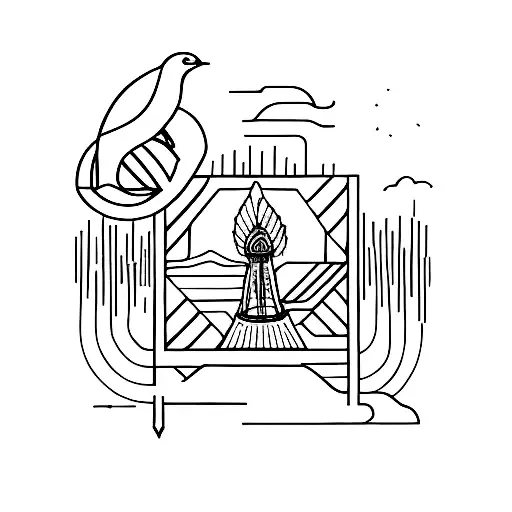 australia and canada lines tattoo design idea