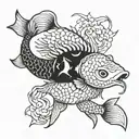 fish and a crab zodiac sign tattoo design idea