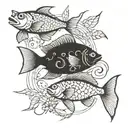 fish and a crab zodiac sign tattoo design idea