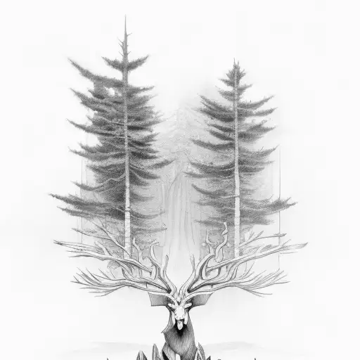 claymore in forest tattoo design idea