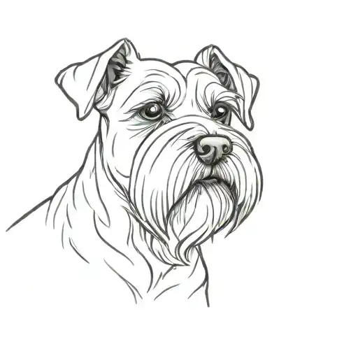 mini schnauzer sitting tattoo design idea
