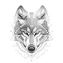 wolf with Mauri style pixels  tattoo design idea