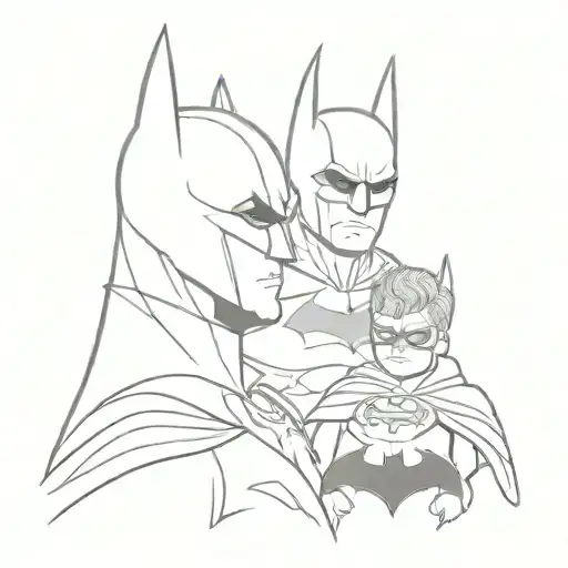 Batman and fatherhood tattoo design idea
