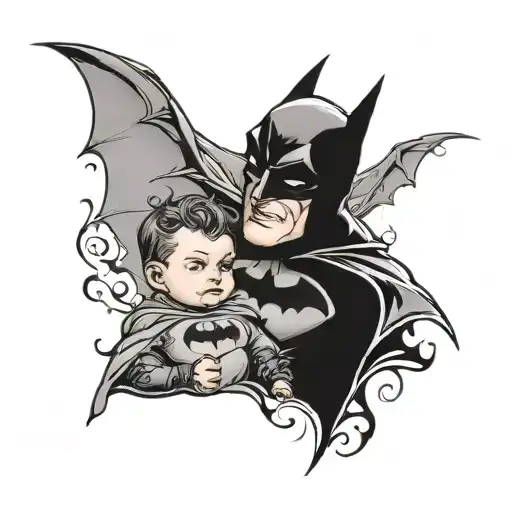 Batman and fatherhood tattoo design idea